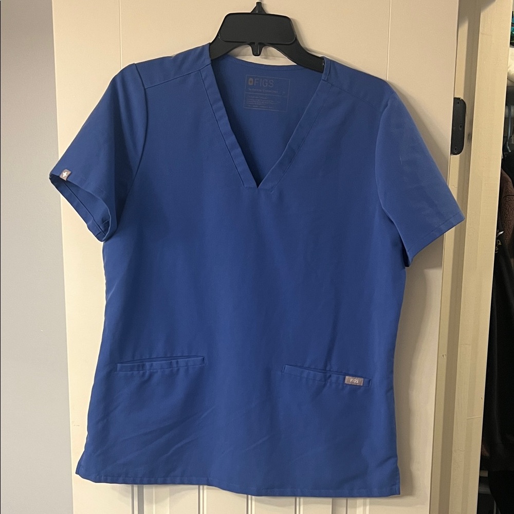 Figs Royal Blue Short Sleeve Women's Top